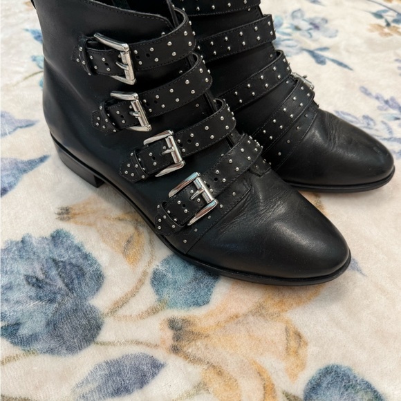 Rebecca Minkoff Black Buckle Ankle Boots 8.5 - Picture 7 of 13